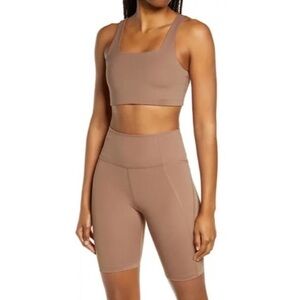 Girlfriend Collective | ribbed workout set in brown / S